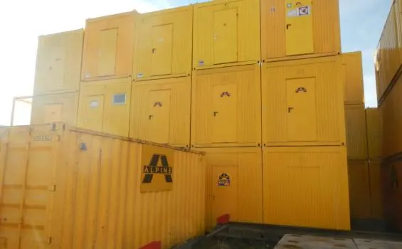 20 Fuss Bürocontainer gebraucht, aufbereitet und neu lackiert
